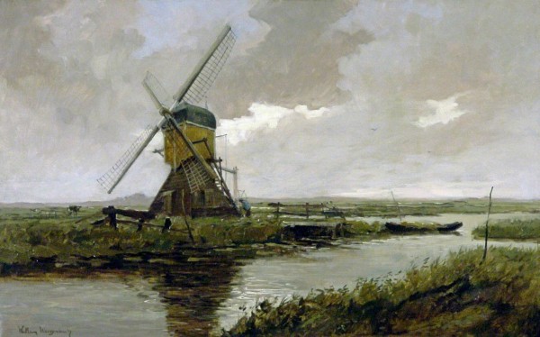Landscape with a mill by Jan Hendrik Weissenbruch